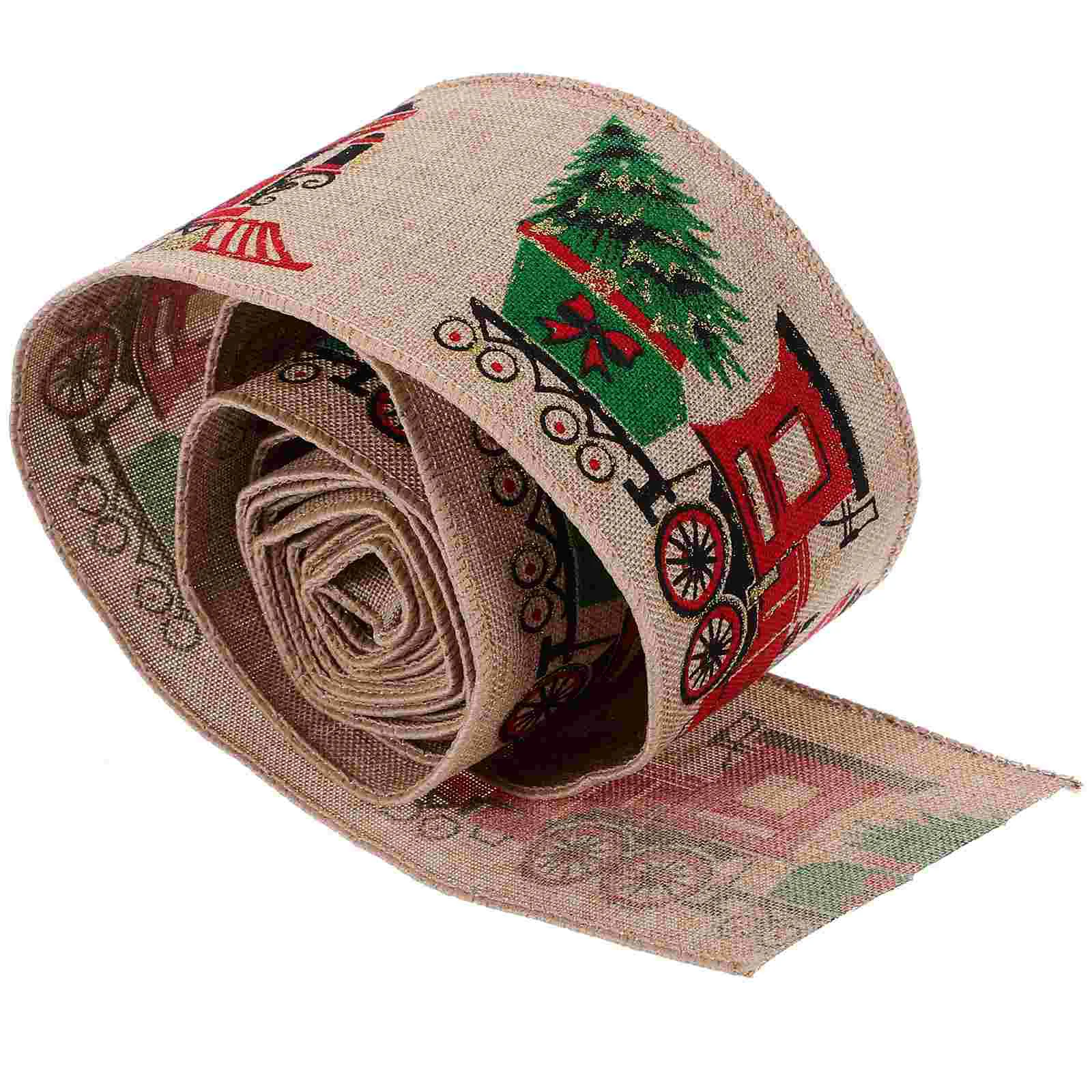 

1 Roll of Wired Christmas Ribbon Christmas Tree Decor Ribbon Gift Wrapping Ribbon Gingerbread