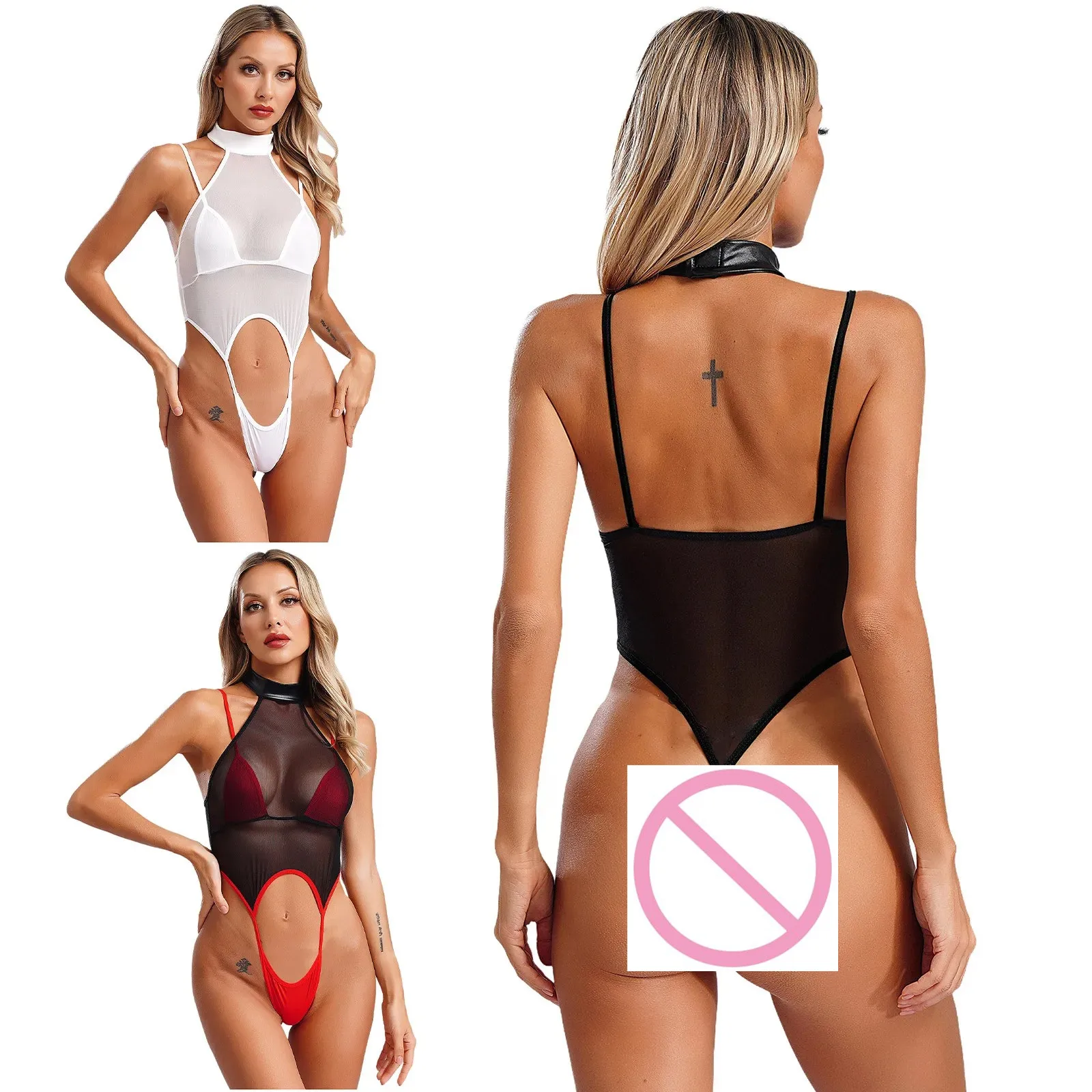 Women Sexy Hollow Out Bodysuit Lingerie Costume Seethru Fun Underwear Jumpsuit Erotic Cloth Hot Lovers Flirt Night Secret Show