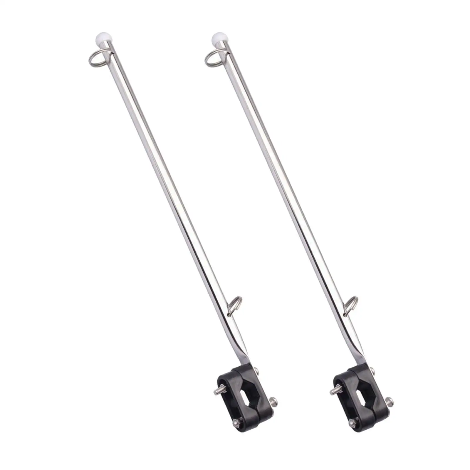 

2x Flag Pole with Base Durable Rail Mount Boat Pulpit Staff Boat Parts Flagpole for Yacht