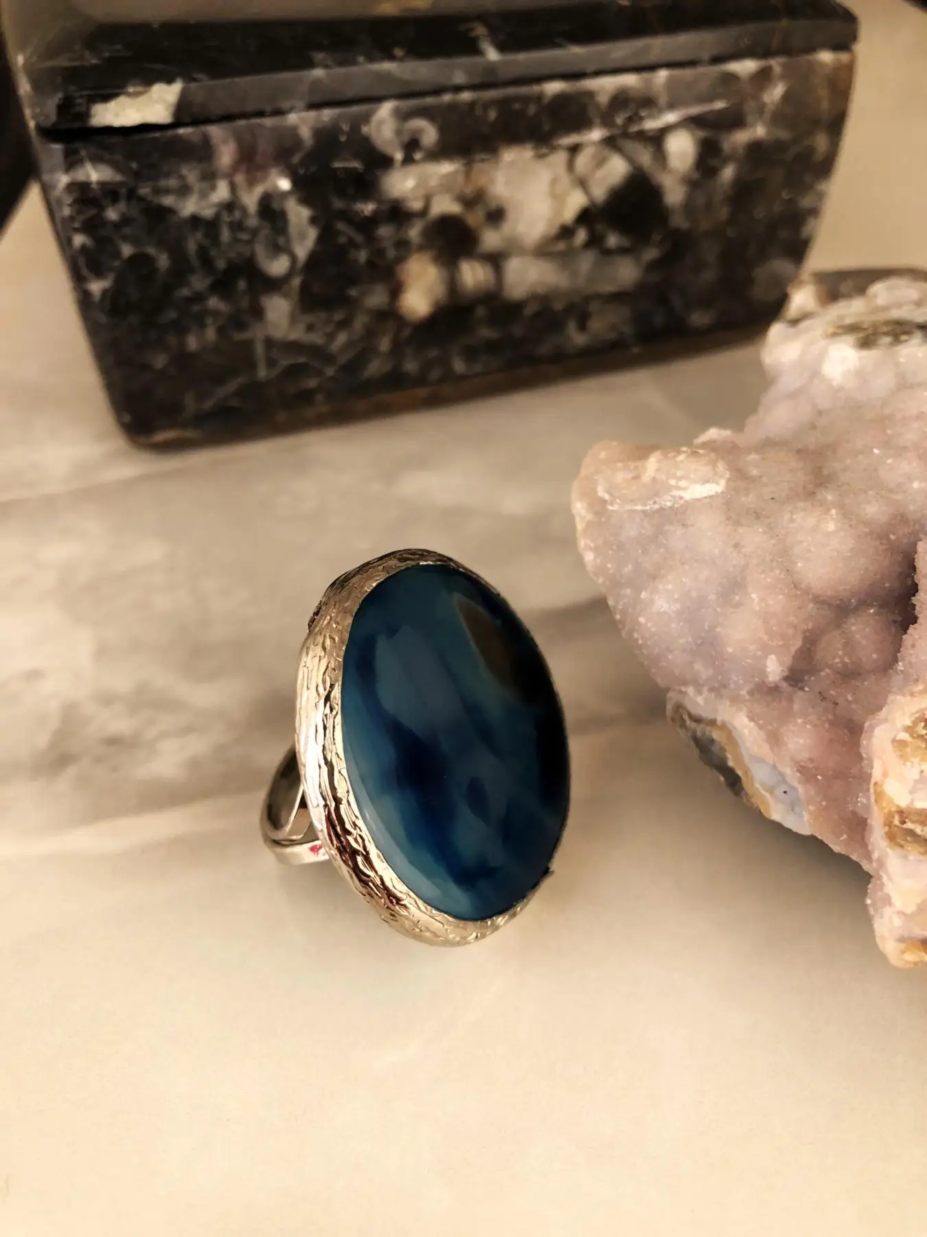 

Natural stone Women 'S Agate Stone Adjustable Ring Ahl28
