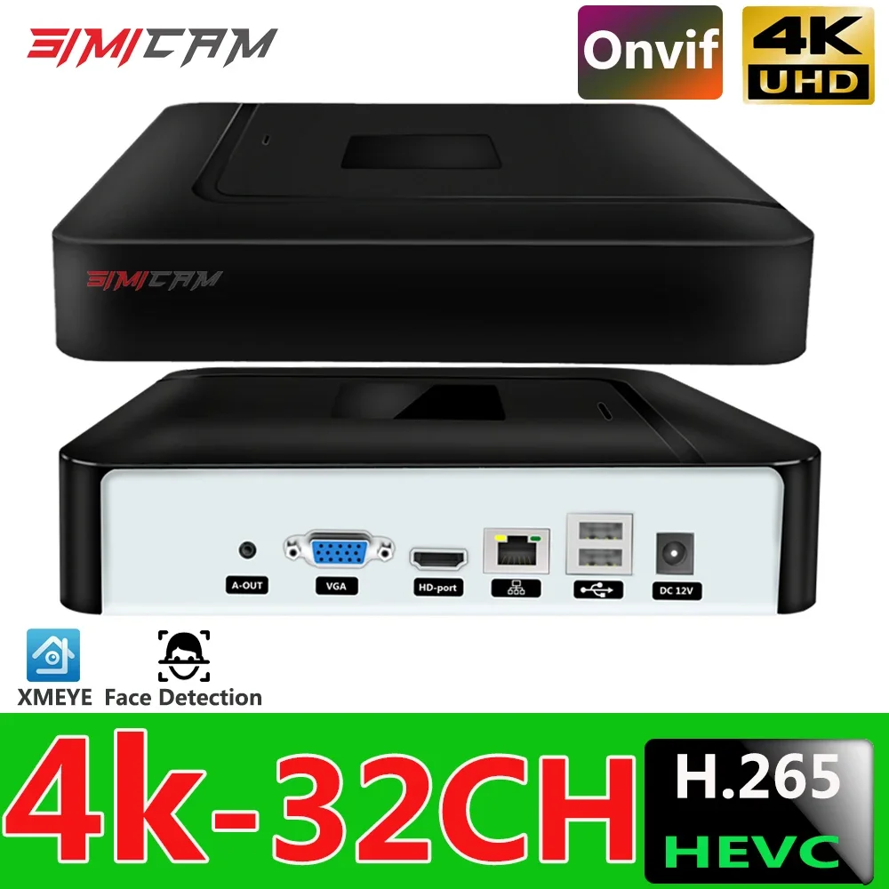Сетевой Видеорегистратор 4k H.265 Nvr Поддерживает 8/9/16/32 Каналов Для Ip-камер 1080p 3mp 4mp 5mp