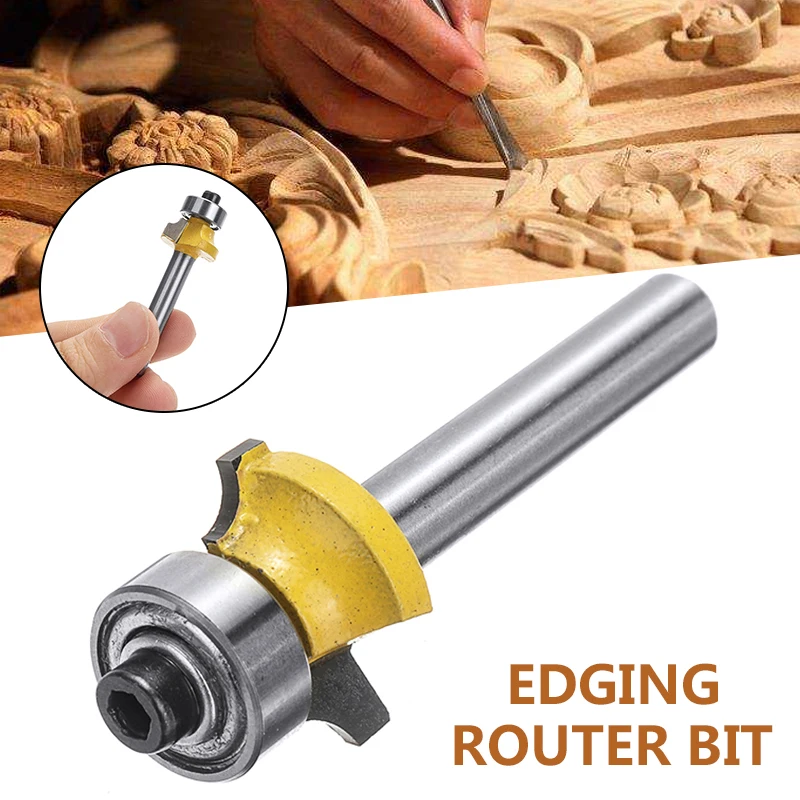 

1pc Round Over Edging Router Bit 1/4" Shank 1/8" Radius Carbide Woodworking Milling Cutter Mayitr For Power Tool