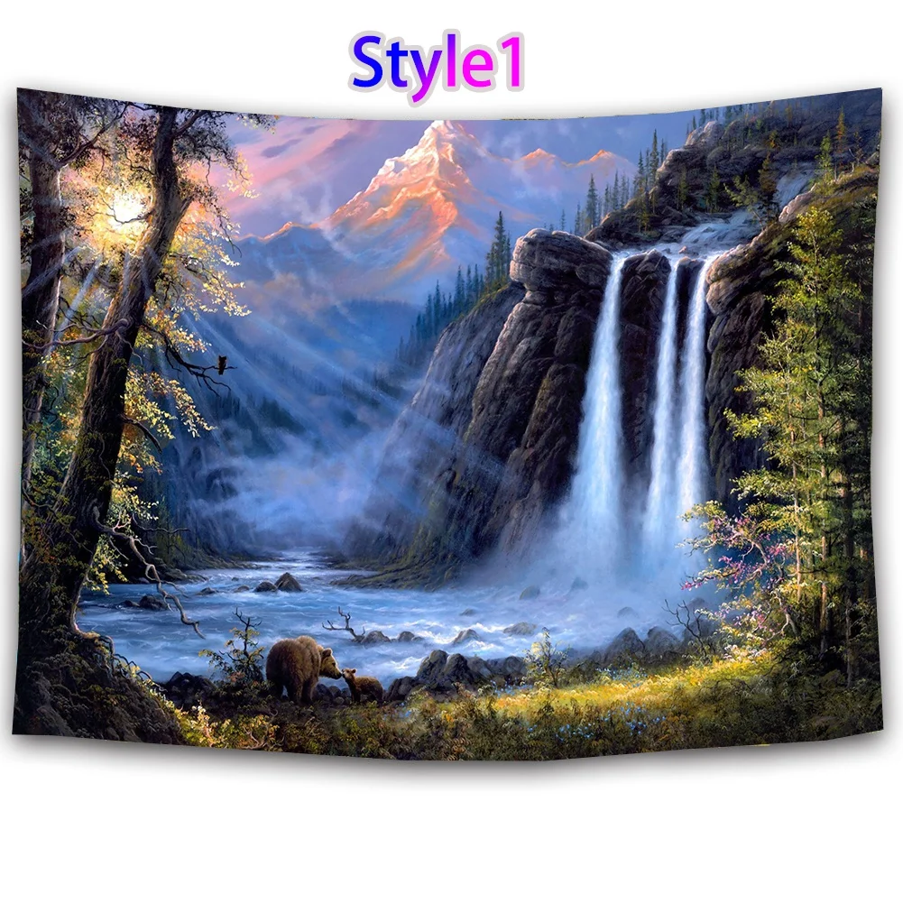 

Waterfall Art Tapestry Wall Hanging Wall Hanging Art Bedroom Window Decoration Wall Tapestry Curtain Background
