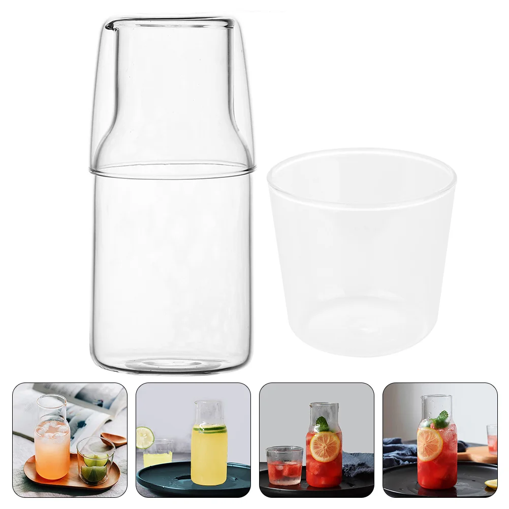 

Water Carafes Glass Pitcher Nightstand Bedside Beverage Pitchers Night Bottle Lidsbottles Jug Mouthwash Tea Iced Clear Desktop