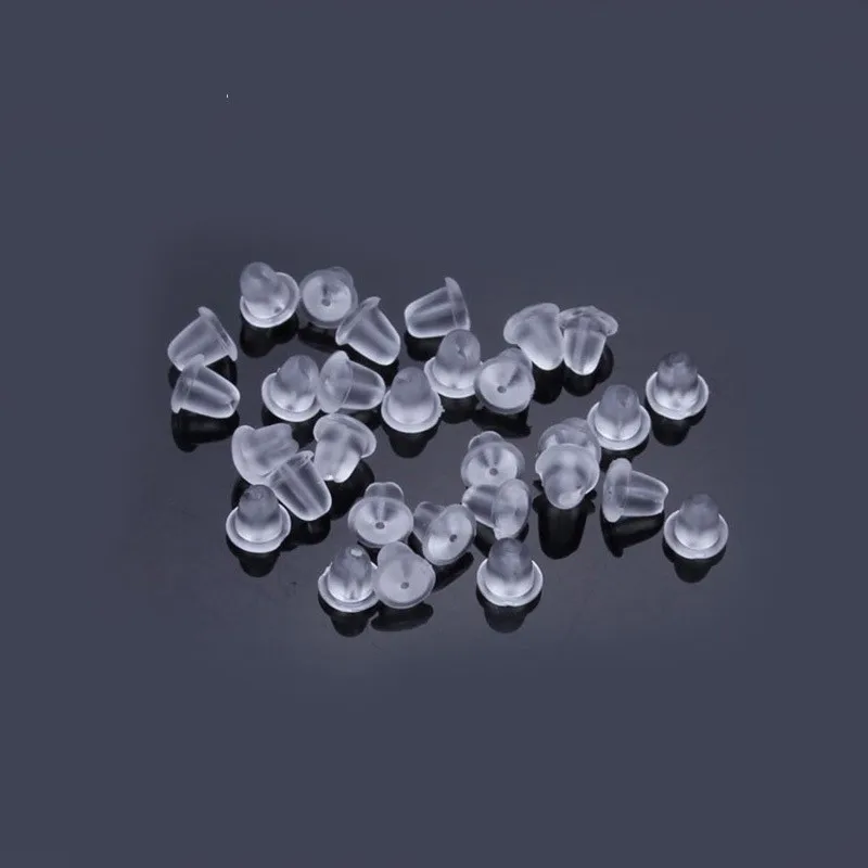 

100pcs Silicone Earring Back Stoppers for Stud Earrings DIY Jewelry Making Earring 4/5/6mm Soft Clear Earring Rubber Stopper