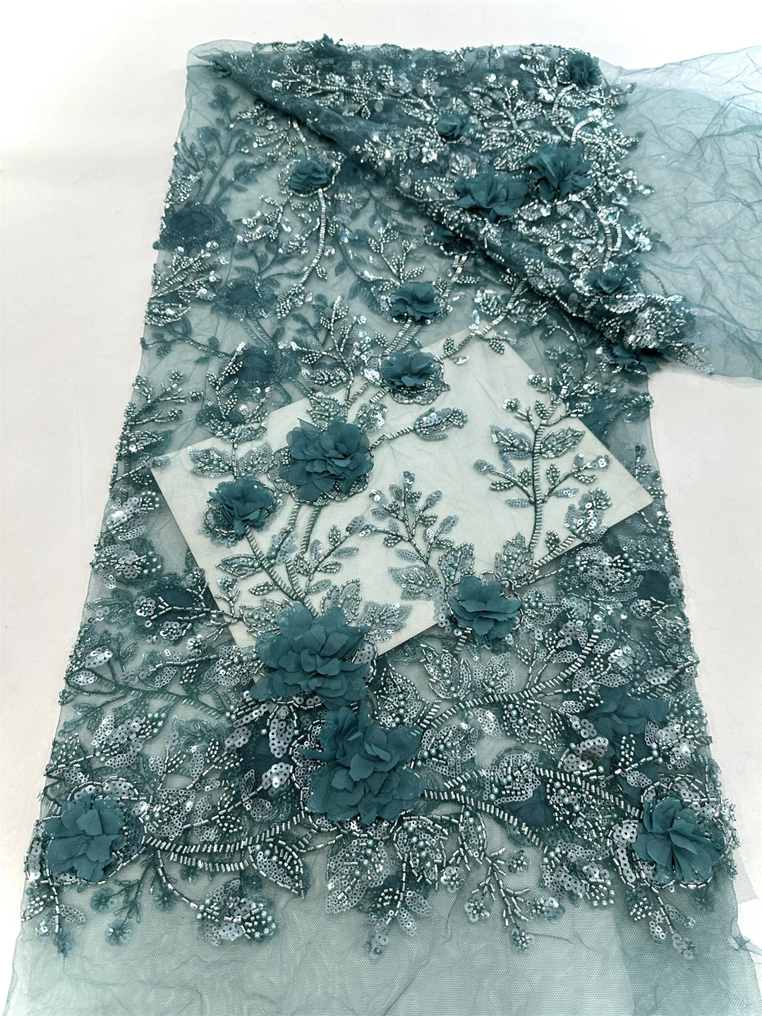 Африканская французская кружевная ткань с бисером 2024 высококачественное