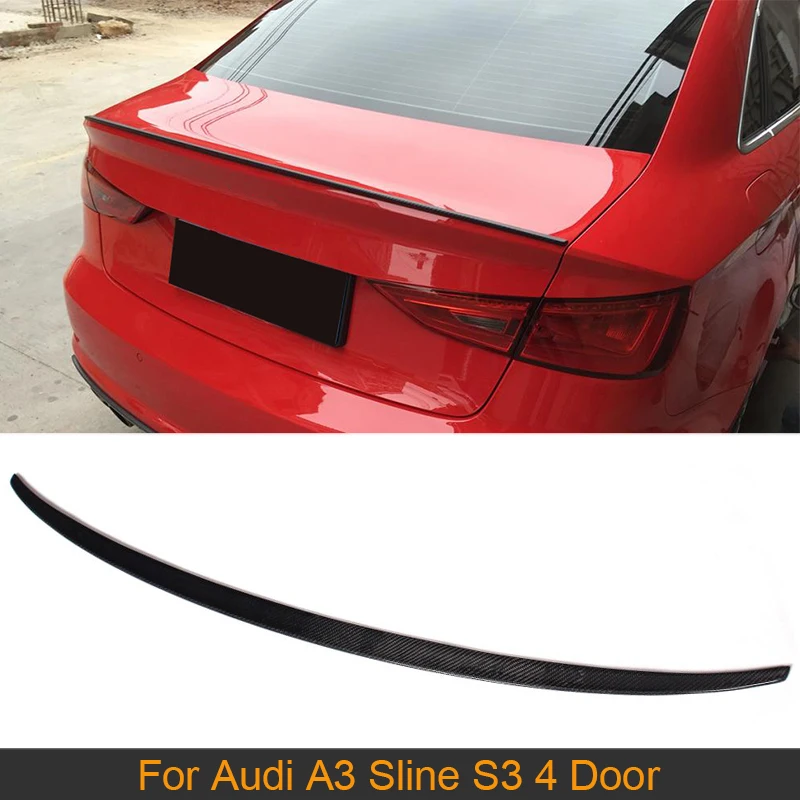 

Car Rear Trunk Lip Spoiler For Audi For A3 S3 4 Door 2014 2015 2016 Carbon Fiber Rear Trunk Spoiler Wing