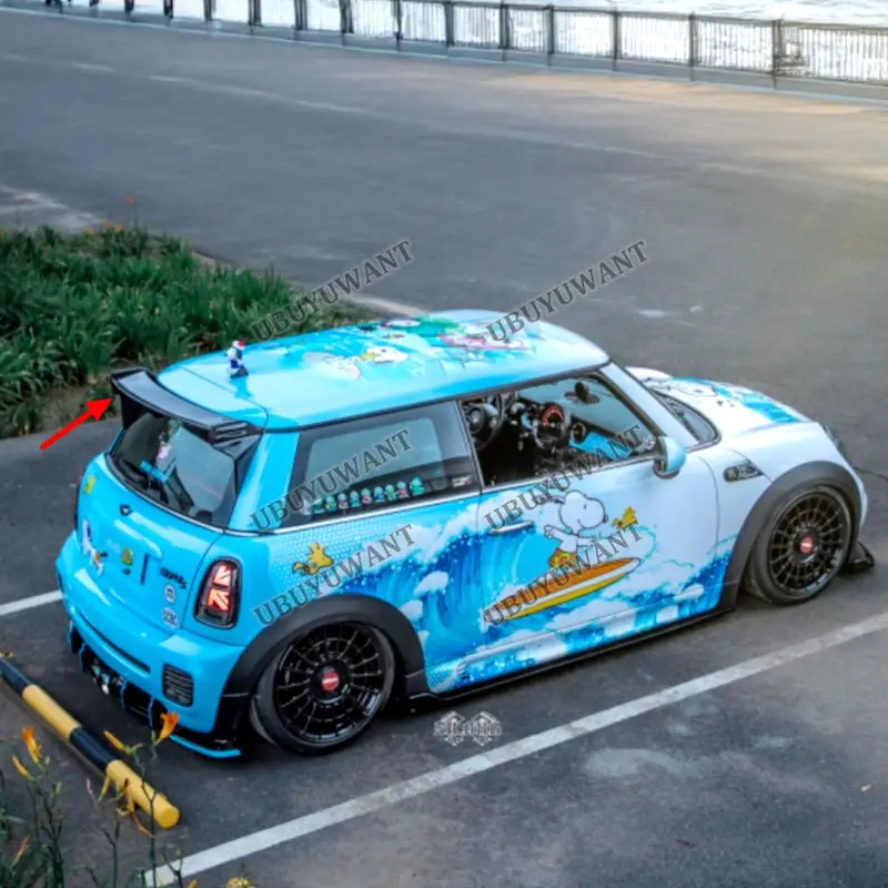 Фото Для BMW Mini Cooper 2006-13 R50 R53 R56 Ver.2.11/2.12 Тип B Стиль JCW Высококачественный карбоновый задний спойлер-антикрыло на крышку багажника №1