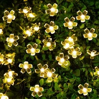 10m cherry blossom garland battery powered led string lights fairytale crystal lantern wedding christmas decoration lights