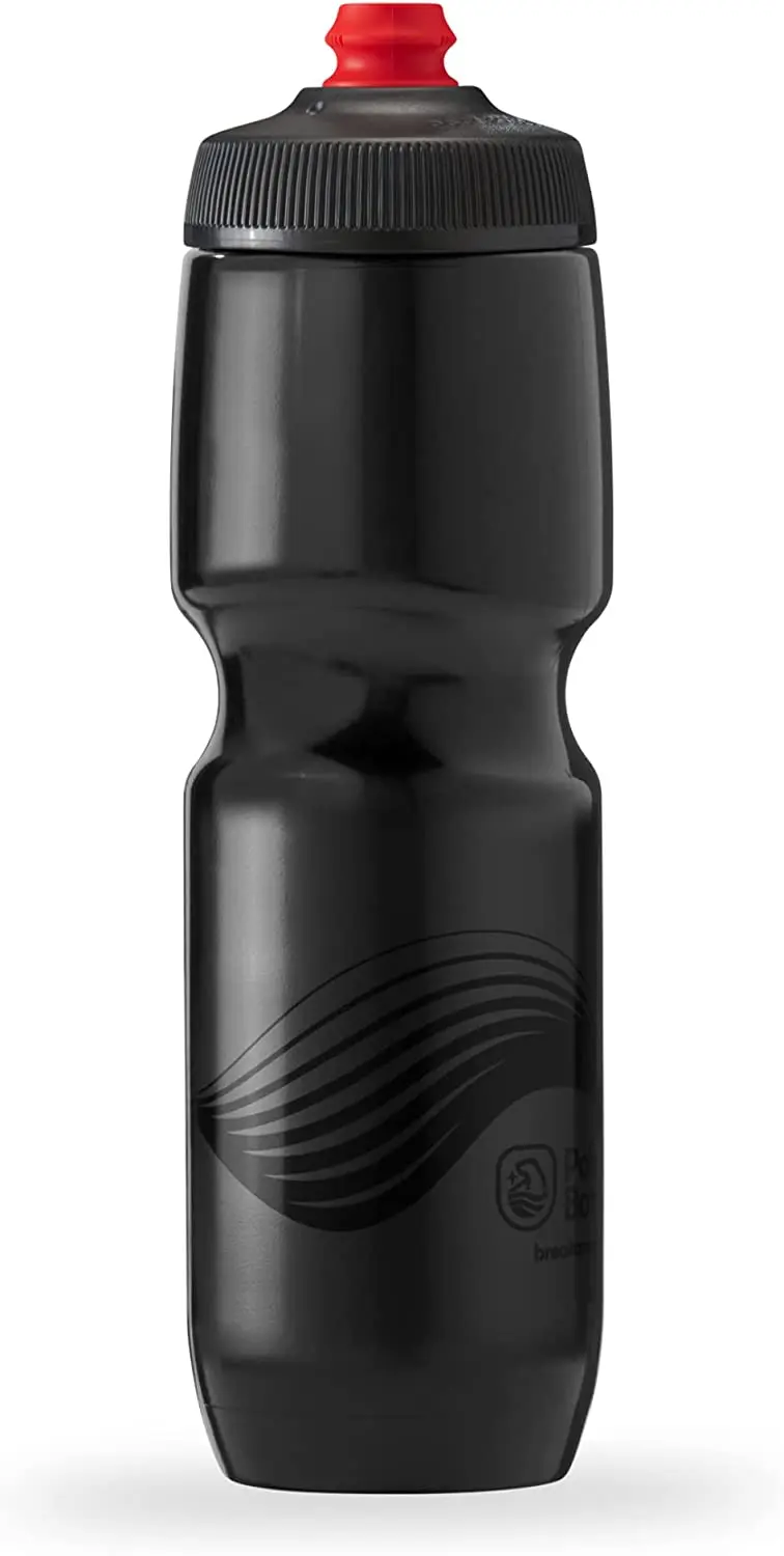 

Bottle Garrafa de água Breakaway para bicicleta - livre de BPA, garrafa de compressão para ciclismo e esportes (ondas - carvã