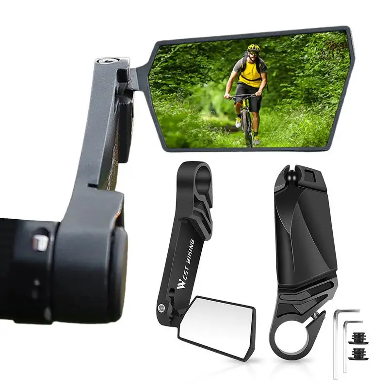 

Bicycle Mirrors For Handlebars Bicycle Rear View Mirror 360 Degrees Rotatable Foldable Bicycle Rear View Glass Mirror For Safety