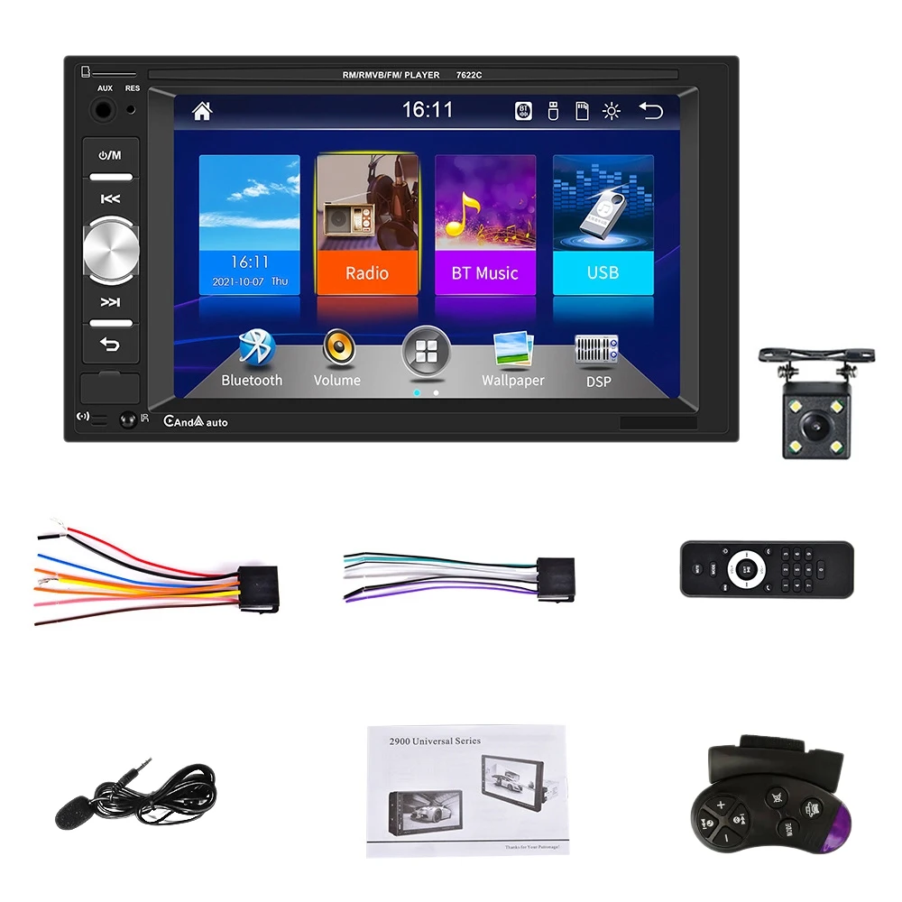 

Автомагнитола Carplay универсальная, 2 Din, 6,2 дюйма, для Nissan, Kia, Toyota, MP5, плеер C