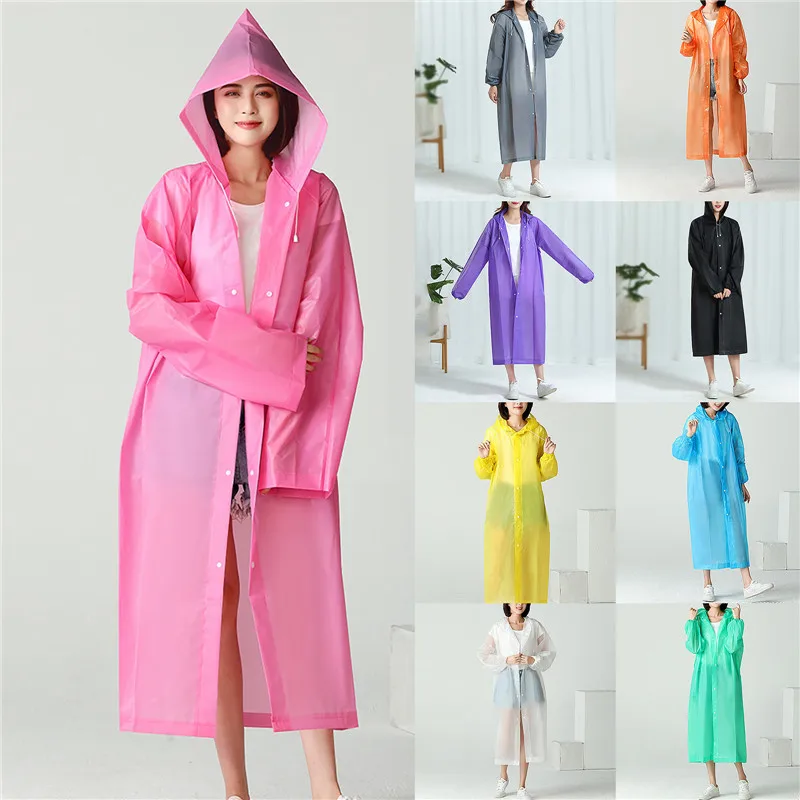 1PC High Quality Eva Unisex Raincoat Thickened Waterproof Rain Coat Women Men Black Camping Waterproof Rainwear Suit