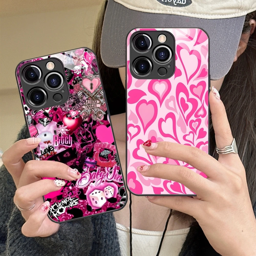 Чехол для мобильного телефона с рисунком Y2K Звездное сердце iPhone 16 15 14 13 12 11 X XR XS 8 Pro