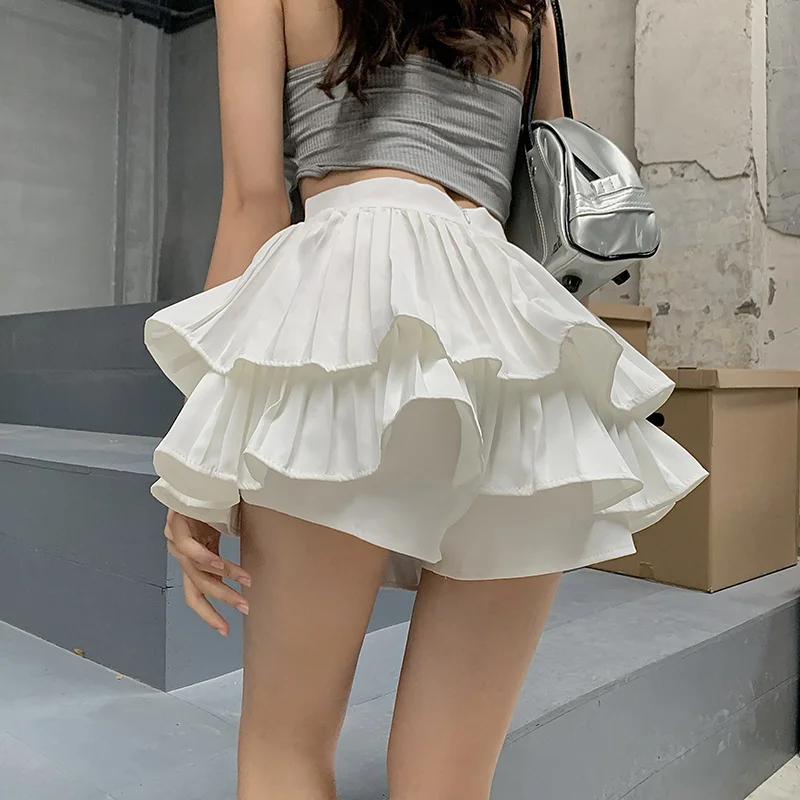 

Womens Korean Fashion Pleated Skirts High Waist Bodycon Skinny Summer Sheath New Culottes Mini Cupcake Mini Skirts Ladies