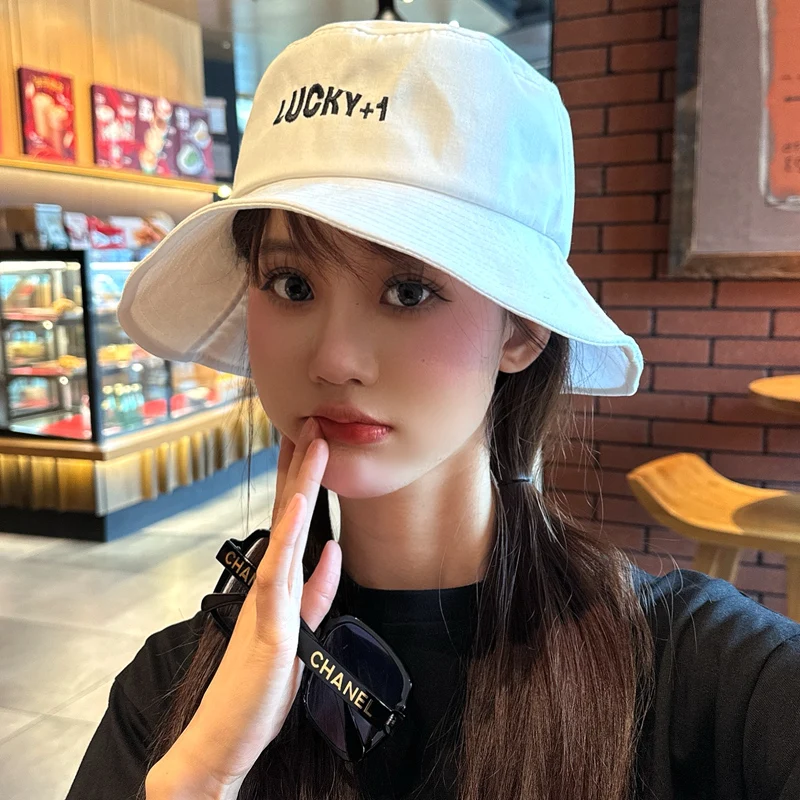 Шляпа рыбака с вышивкой кошки Женская Весенняя Корейская универсальная японская