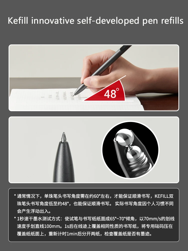 Гелевая ручка KACO для письма 0 5 мм черные чернила черный/белый/серый