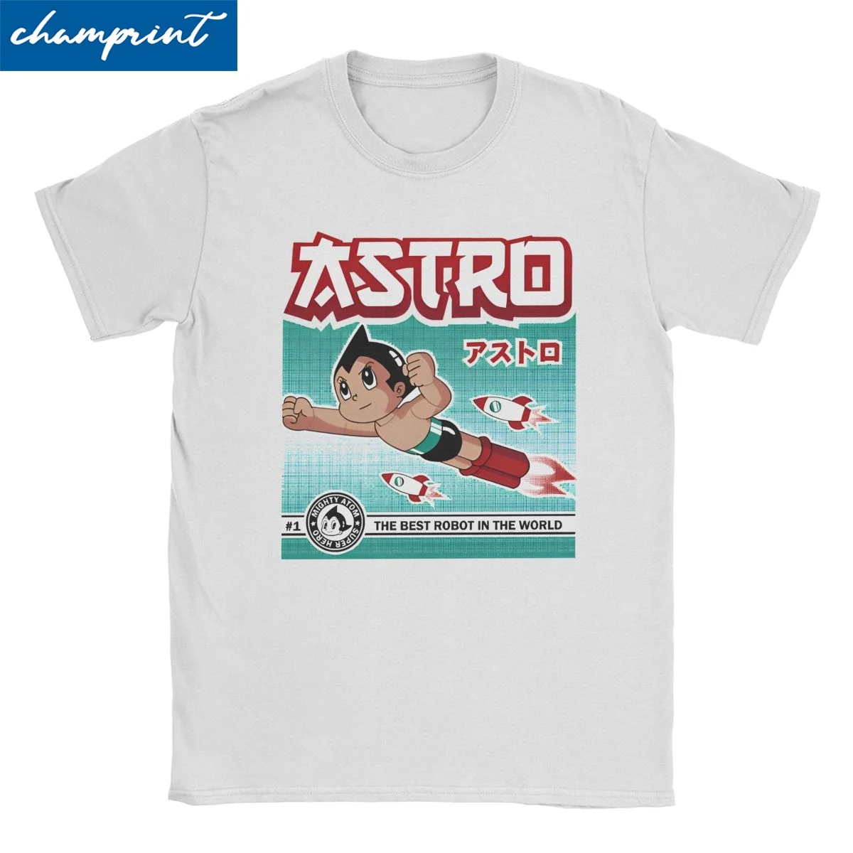 Футболка с аниме мотивом Астро-манги для мужчин и женщин топы Mighty Atom Astroboy из 100%