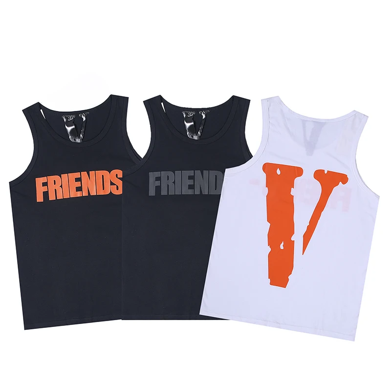 

Повседневная модная свободная футболка VLONE с круглым вырезом, для мужчин и женщин, из натурального хлопка, с буквенным принтом и V-образным в...