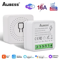 tuya mini wifi smart switch 16a 2 way wireless switch energy monitor timer module support alexa google home alice voice control