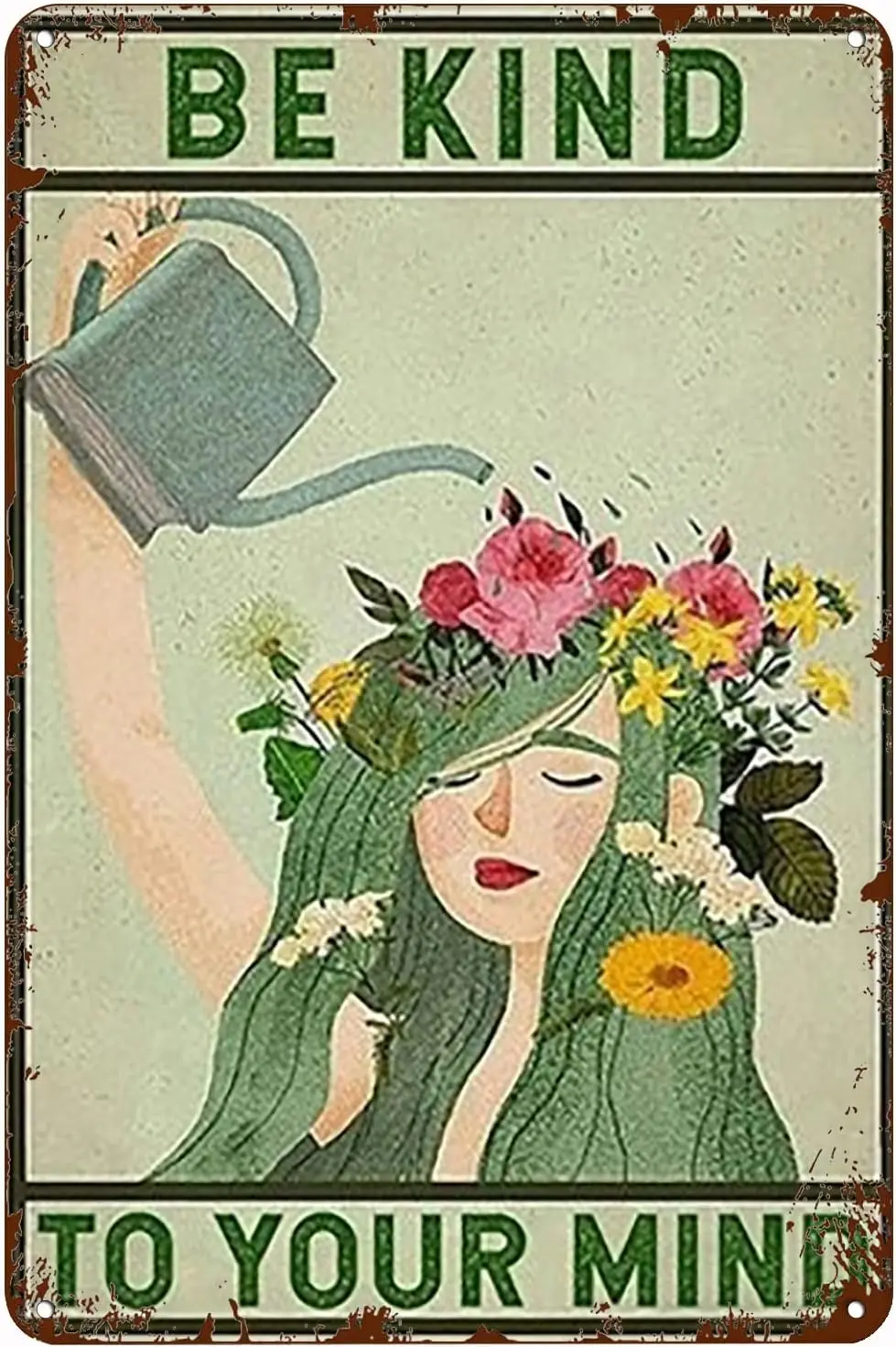 ntge Tn Metl Sgn Be Knd to Your Mnd Femnst Плакат Декор Wll rt Ktchen для домашних кафе 6x8 nch Plque