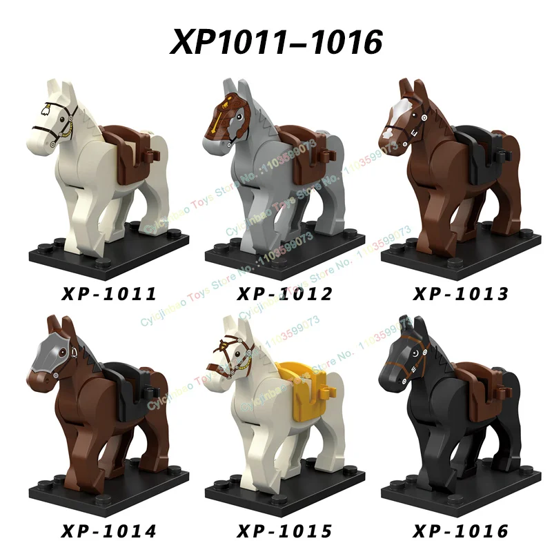 Средневековая Военная война лошадь строительные блоки мини старинные