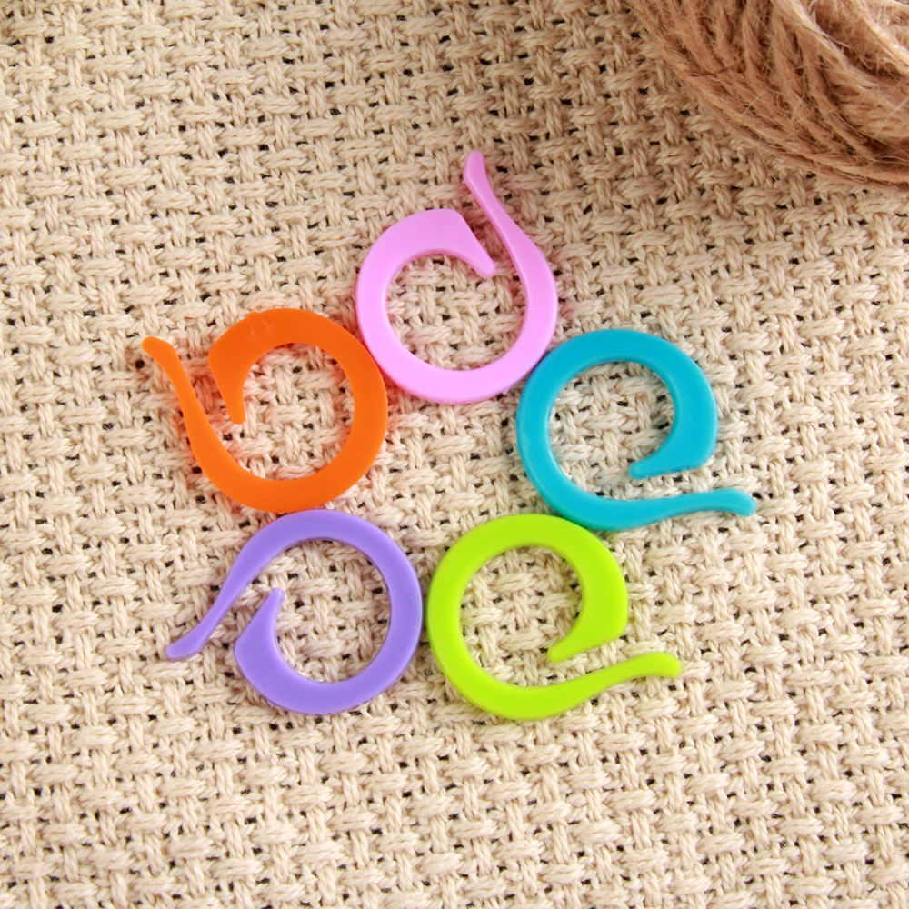 

20/50/60/100pcs (S+L) Crochet Mark Circle Locking Stitch Markers Counting Ring Latching Knitting Sewing Accessory Mixed Color