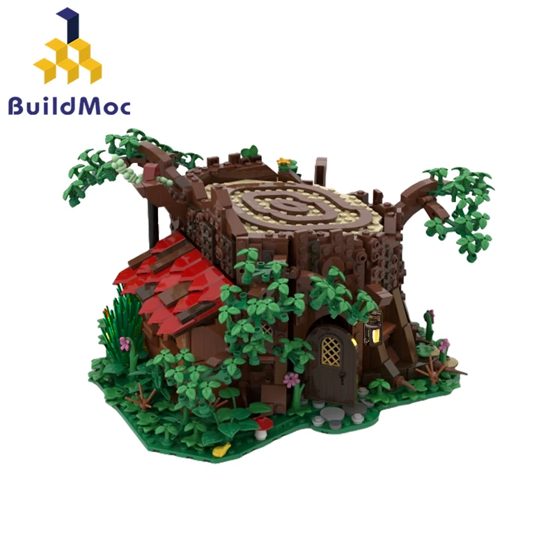 

BuildMOC Elf Tree House Forest Hut Fairy Cottage Tree Flower House Building Blocks 98101 Story Architecture Brick Toy Kids Gift