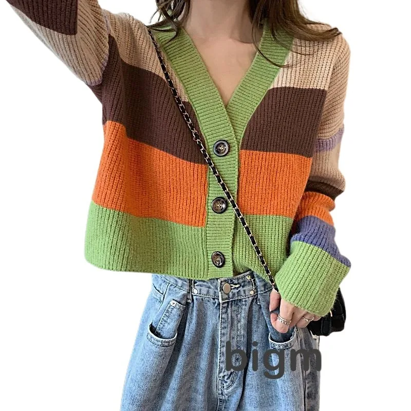 

Женский тонкий трикотажный кардиган, корейский короткий свитер из вискозы с длинными рукавами, весна-лето, Осень