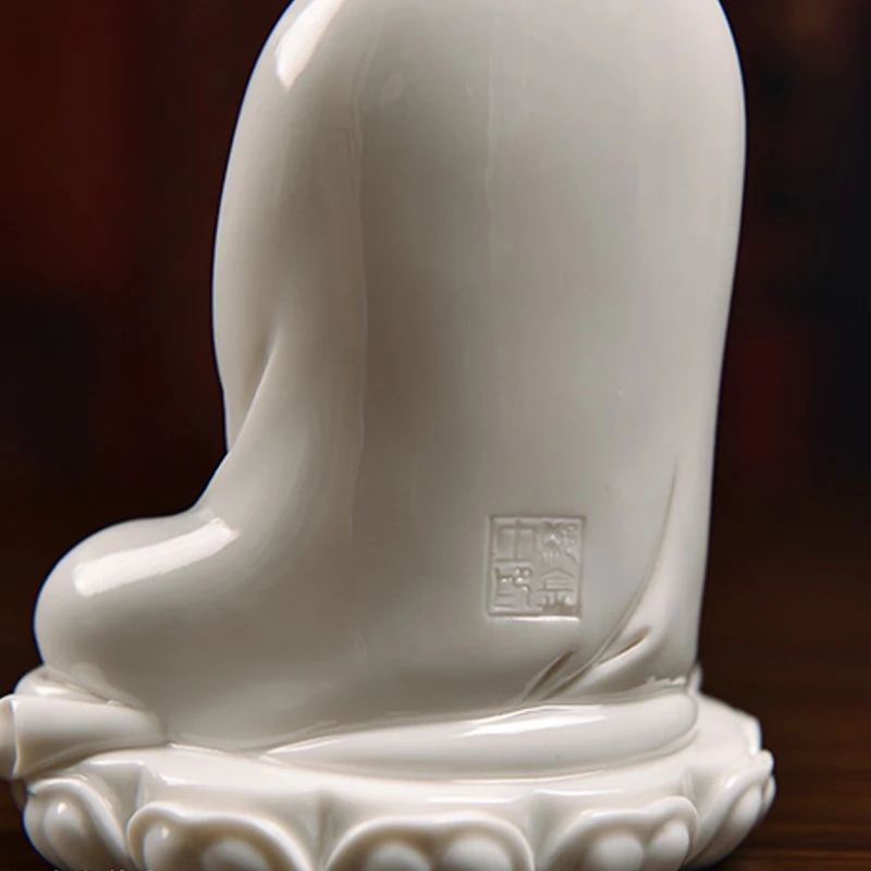 Ceramic small Buddha home decoration ornaments Decoration of the white porcelain handicrafts sit lotus free Guanyin decoration images - 6