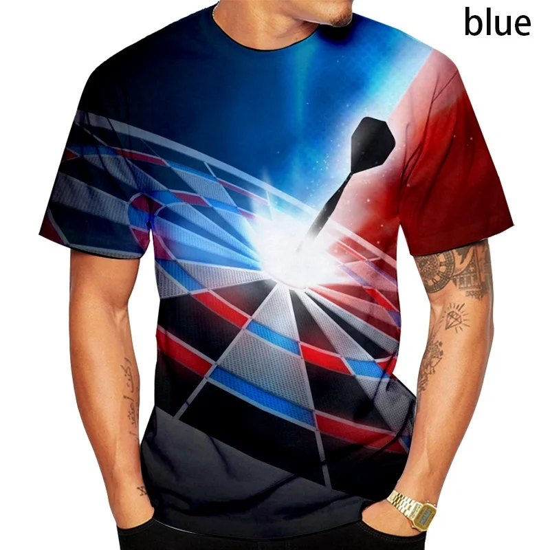 Summer Fashion 3D Printed T Shirt Men 3D T Shirts Dart T-Shirt Darts Throw Game Graphic Tee Funny Summer Short Sleeve Style