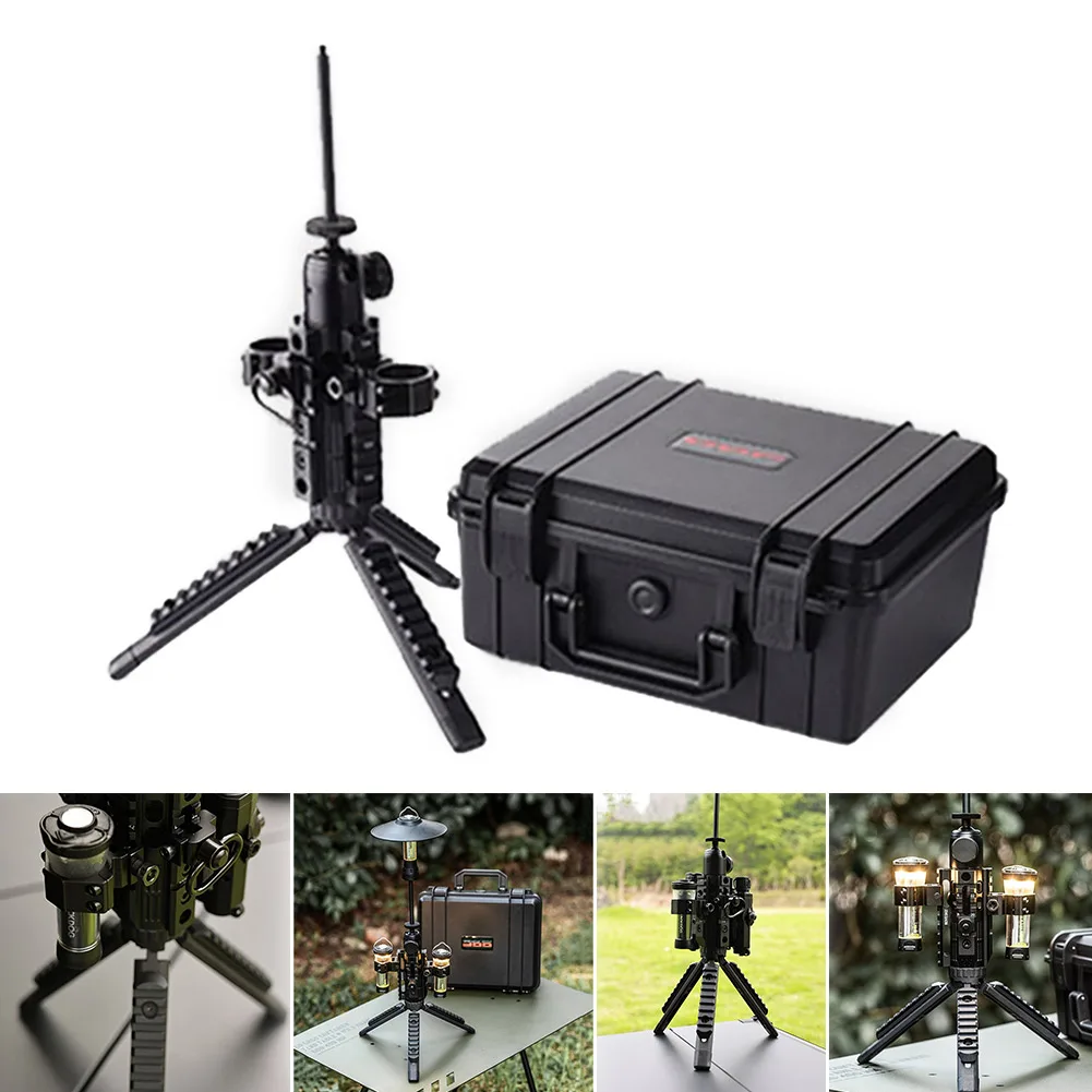 Swante Atmosphere Lamp Tripod Explosion-proof Box Metal Table Desk Tripod Multifunction for Outdoor Picnic Camp Hiking Equipment