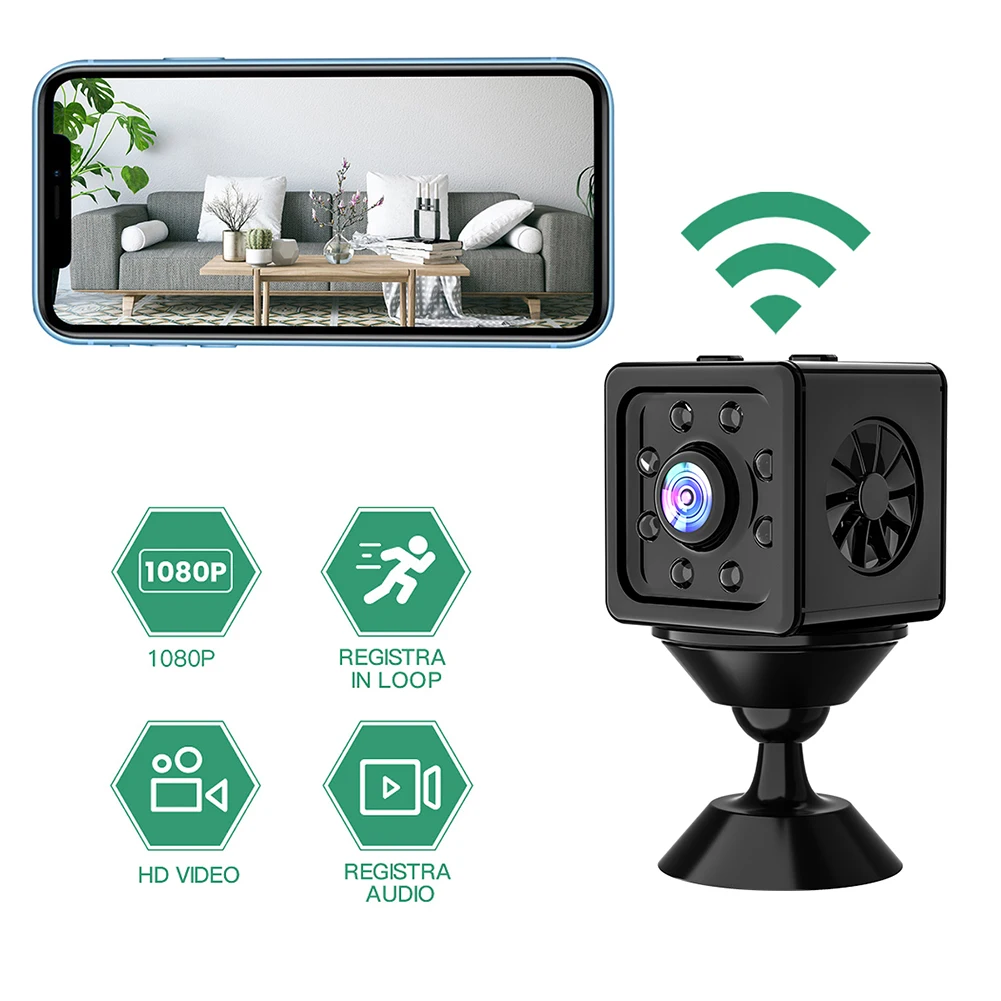 

WiFi Wireless DV Camera Night Vision 720P/1080P HD Outdoor Sports Video Camera Motion Detection Wide Angle Support TF Card