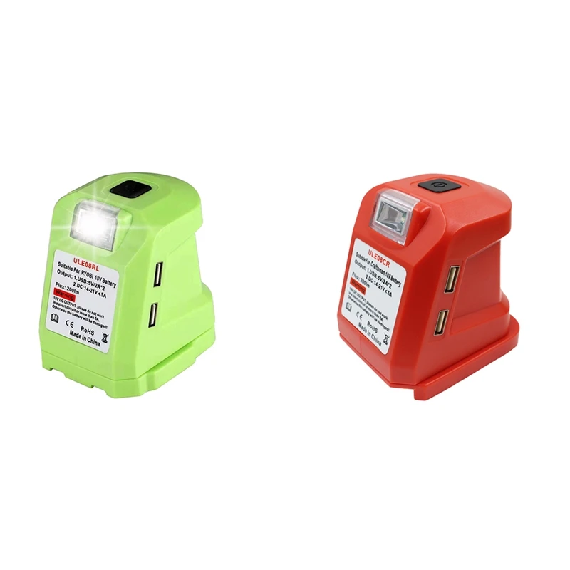 

Адаптер аккумулятора для самостоятельной сборки/5 А для литий-ионной батареи 18 в P743 PSK005 P107, детали электроинструментов с двойным USB и светоди...