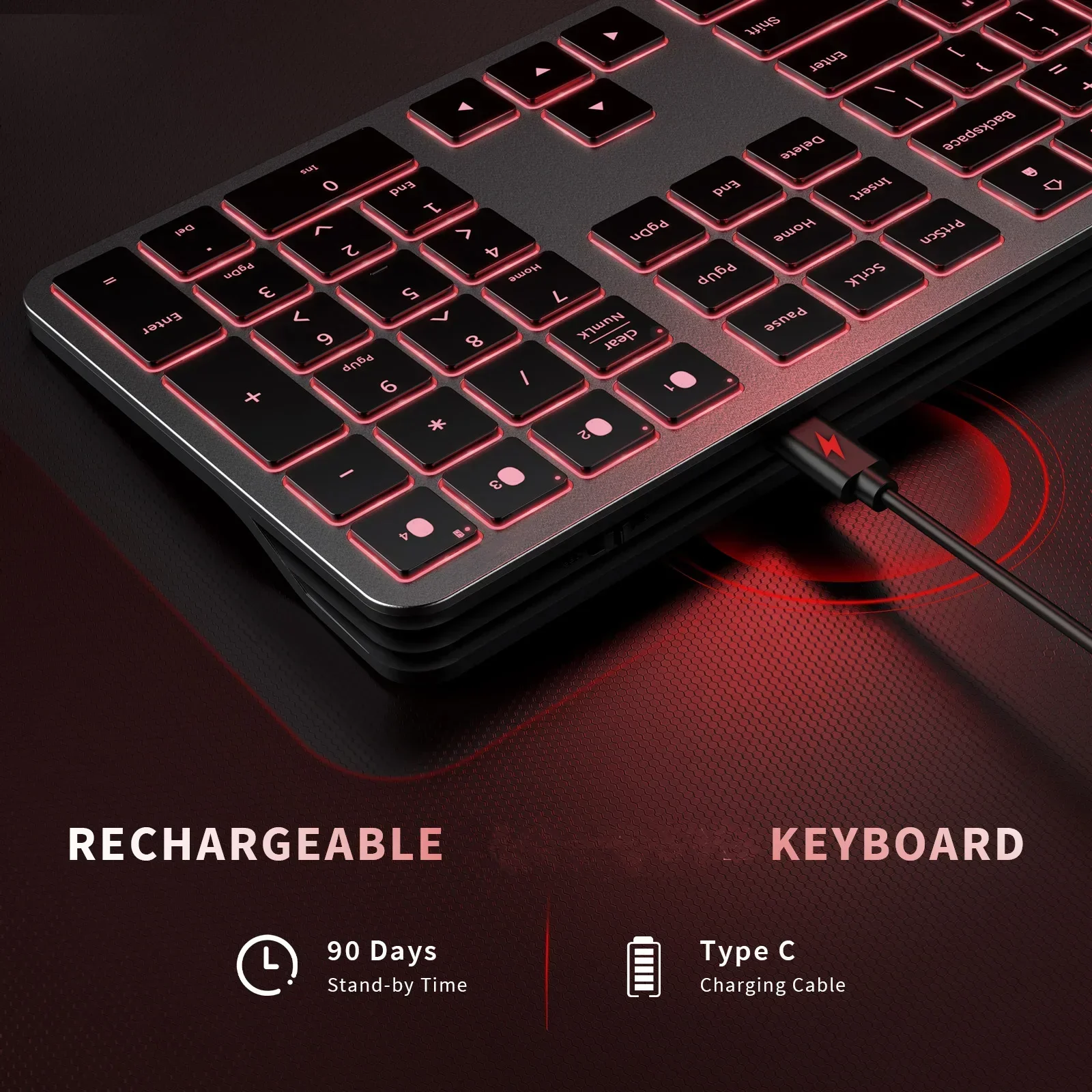 Seenda Multi-Device Ultra Slim Keyboard Перезаряжаемые клавиатуры для Windows Mac OS iOS Android Беспроводная