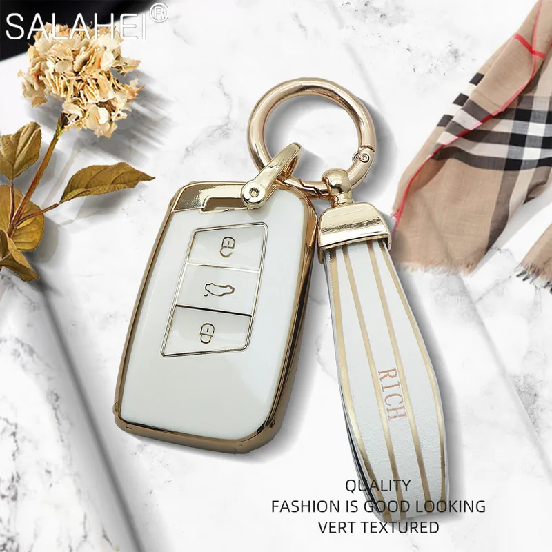 

Car Remote Smart Key Cases Cover Shell For VW Volkswagen Magotan Passat B8 Skoda Superb Kodiaq A7 Interior Accessories Keychain