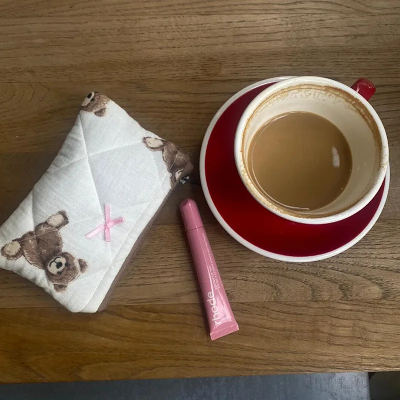 Женская косметичка kawaii мишка тедди сумка для хранения макияжа мультяшный принт