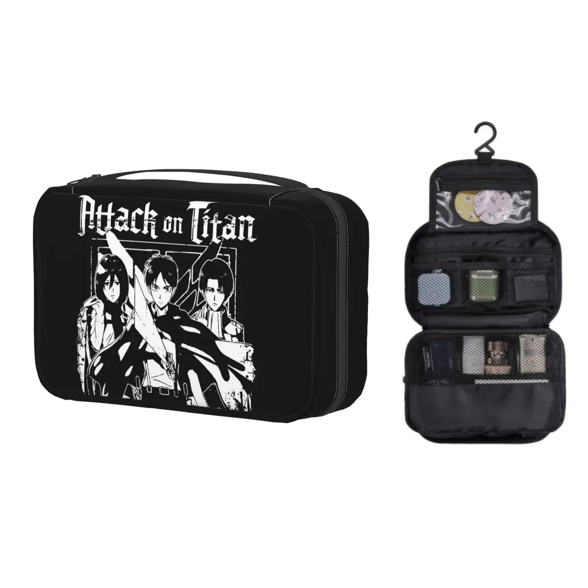 

Сумка для туалетных принадлежностей с Аниме Манга атака на Титанов AOT, косметический Органайзер для косметики, женский набор для хранения к...