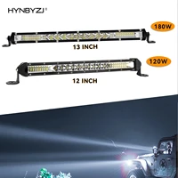 ultra slim 12 13 inch led light bar 4x4 offroad for trucks atv uaz spot flood combo 12v 24v driving barra work lights