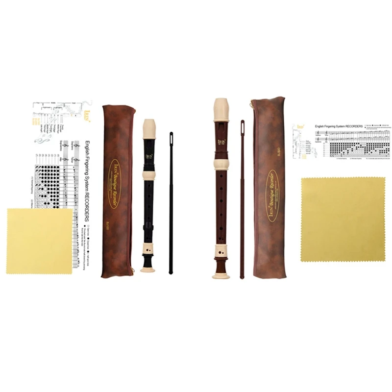 

2 комплекта Irin Abs рекордер кларнет сопрано длинная флейта барокко рекордер музыкальная камера (черный и кофейный)