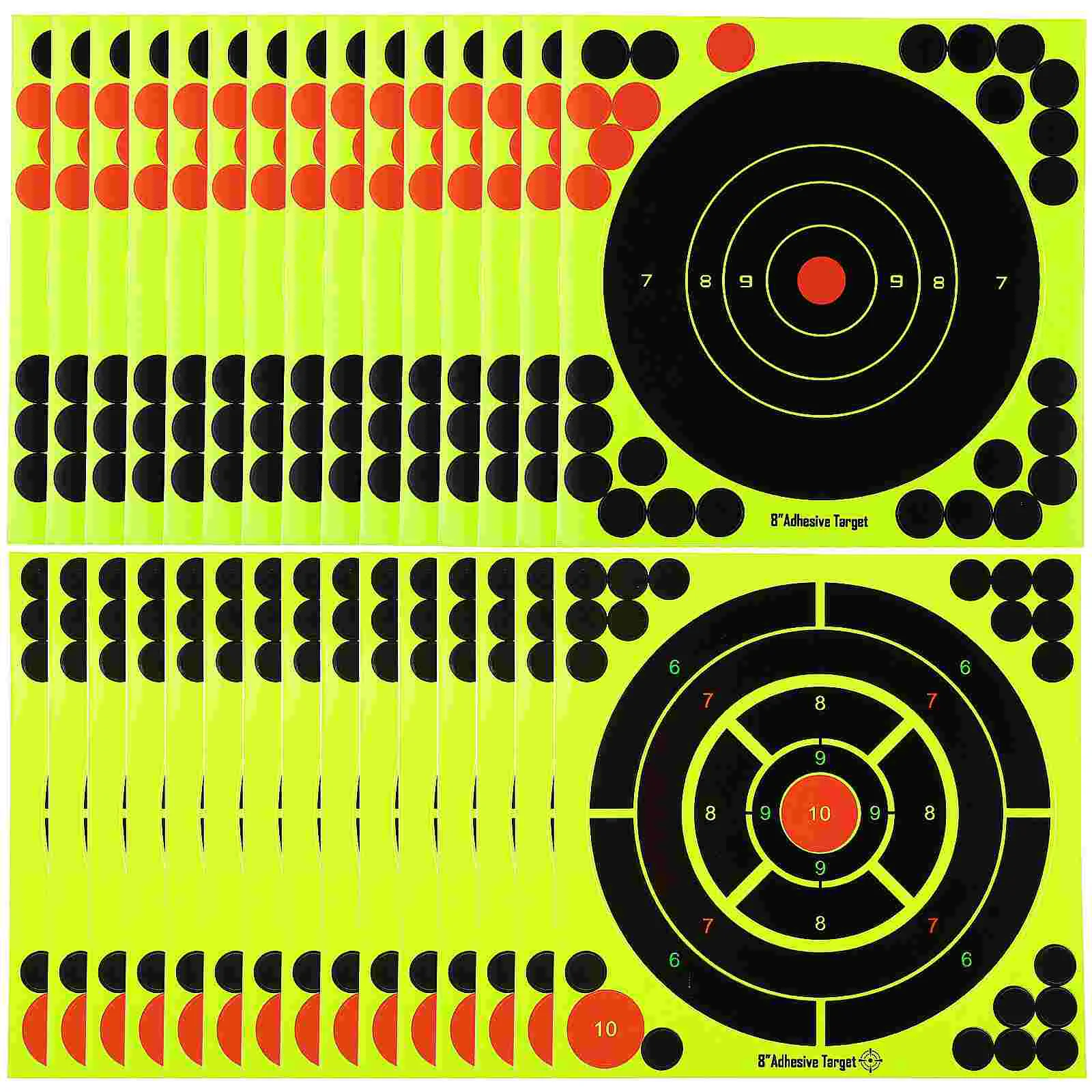 

30 Pcs Shooting Target Stickers Shot Splatter Yellow Archery Fluorescent Paper Exercise Accessories Targets