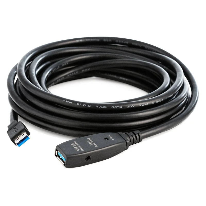 

5 м USB 3,0 кабель «Папа-мама» с удлинителем чипсет-Активный удлинитель USB-кабель ретранслятор-черный