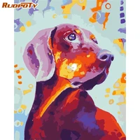 ruopoty paint by numbers for adults dog picture by numbers on canvas animal oil painting handpainted kit frameless home decor