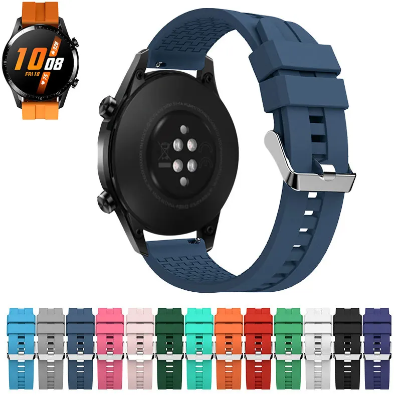 Ремешок силиконовый для Samsung Galaxy 4/classic/Active 2 46 мм/42 мм/40 мм/44 мм 20 22 спортивный