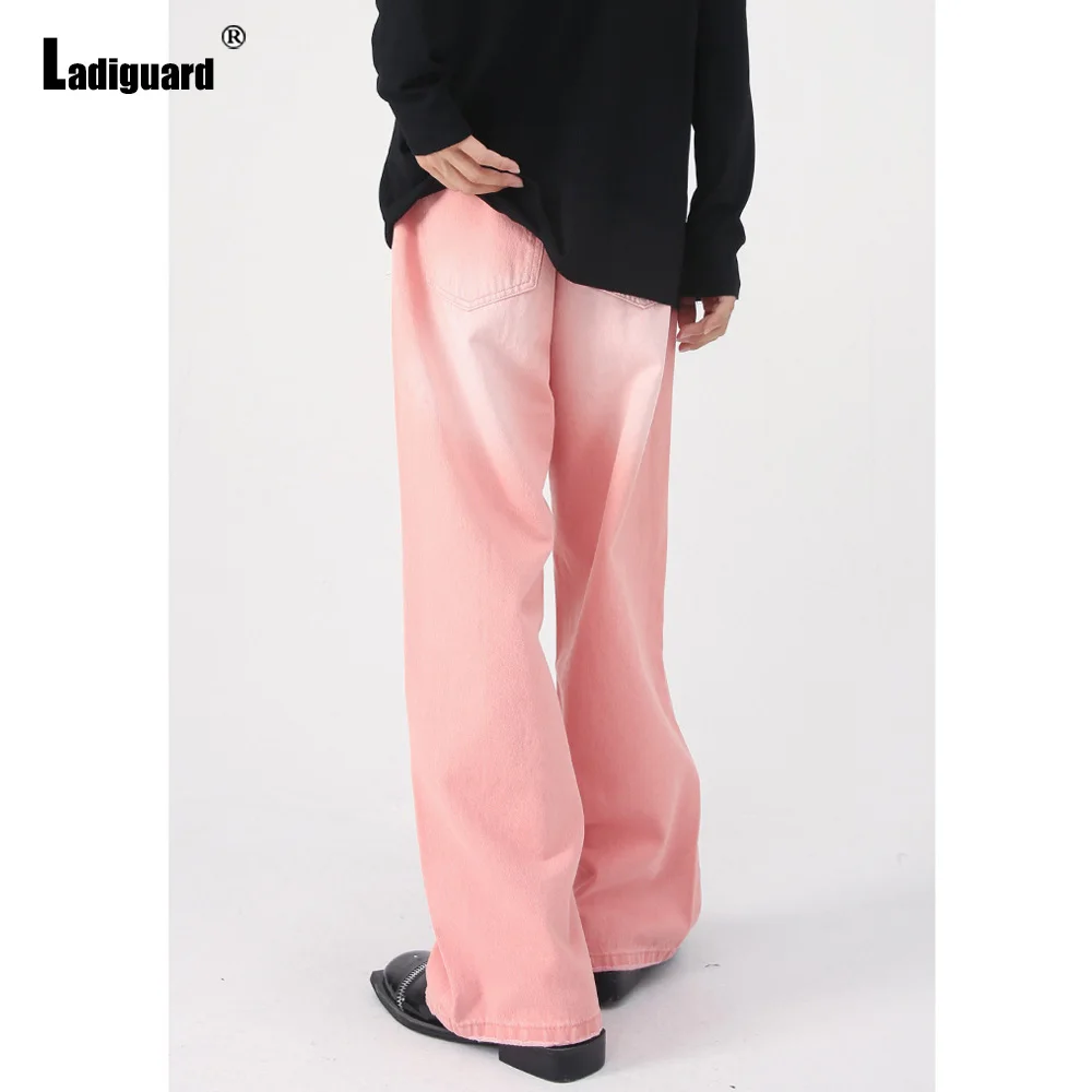 Ladiguard 2023 Kerean Fashion Hip Hop Jeans Loose Demin Pants Vintage Stand Pocket Trouser Mens Casual Straight Leg Jean Pants