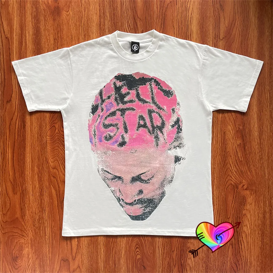 

2023 Hellstar Studios Rodman Tee Men Women 1:1 White Hellstar T-shirt Hip Hop Album Short Sleeve Oversize Tops Crewneck
