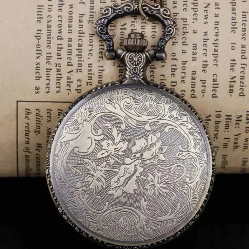 Изысканные кварцевые карманные часы с бронзовой лодкой и цепочкой мужские