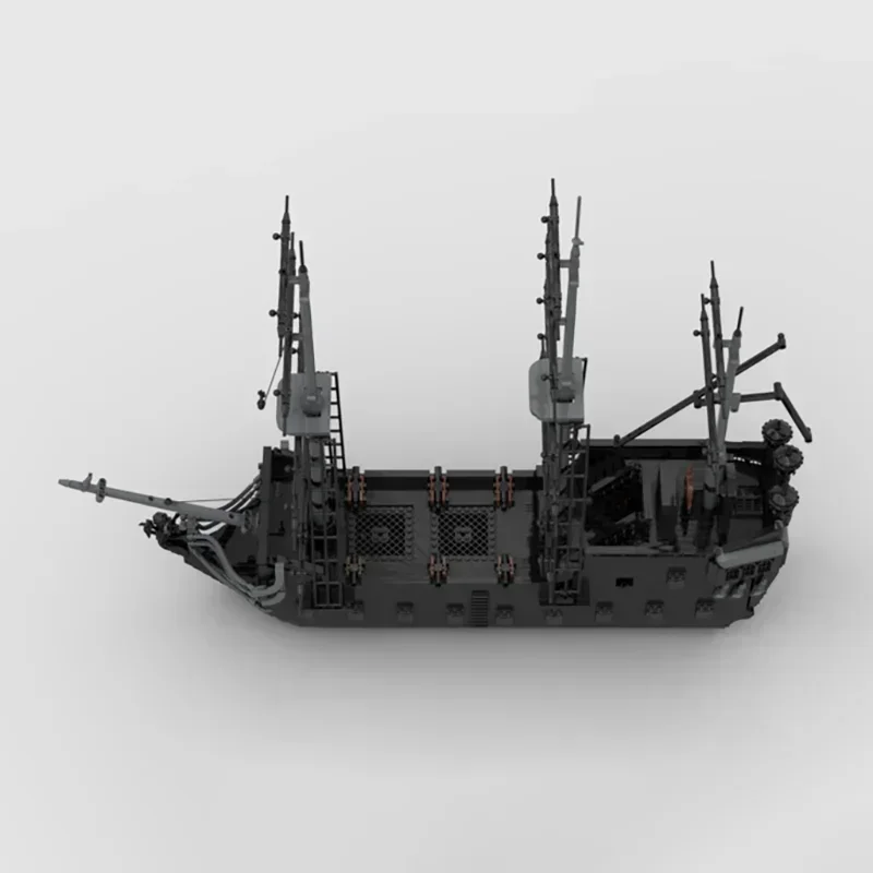 Фото Moc строительные кирпичи военная модель классический черный пиратский корабль технология модульные блоки подарки рождественские игрушки наборы «сделай сам» сборка №2