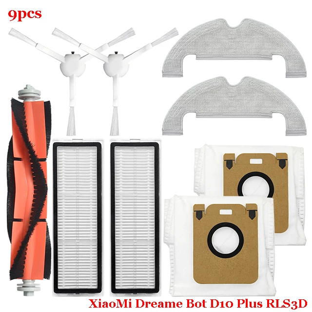 

Сменные детали для робота-пылесоса XiaoMi Dreame Bot D10 Plus RLS3D, основная/боковая щетка, Hepa фильтр, Швабра, тканевый мешок для пыли