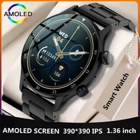 2022nfc smartwatch mens amoled 390390 hd screen always on display bluetooth call smart watch ip68 waterproof sports clocks new
